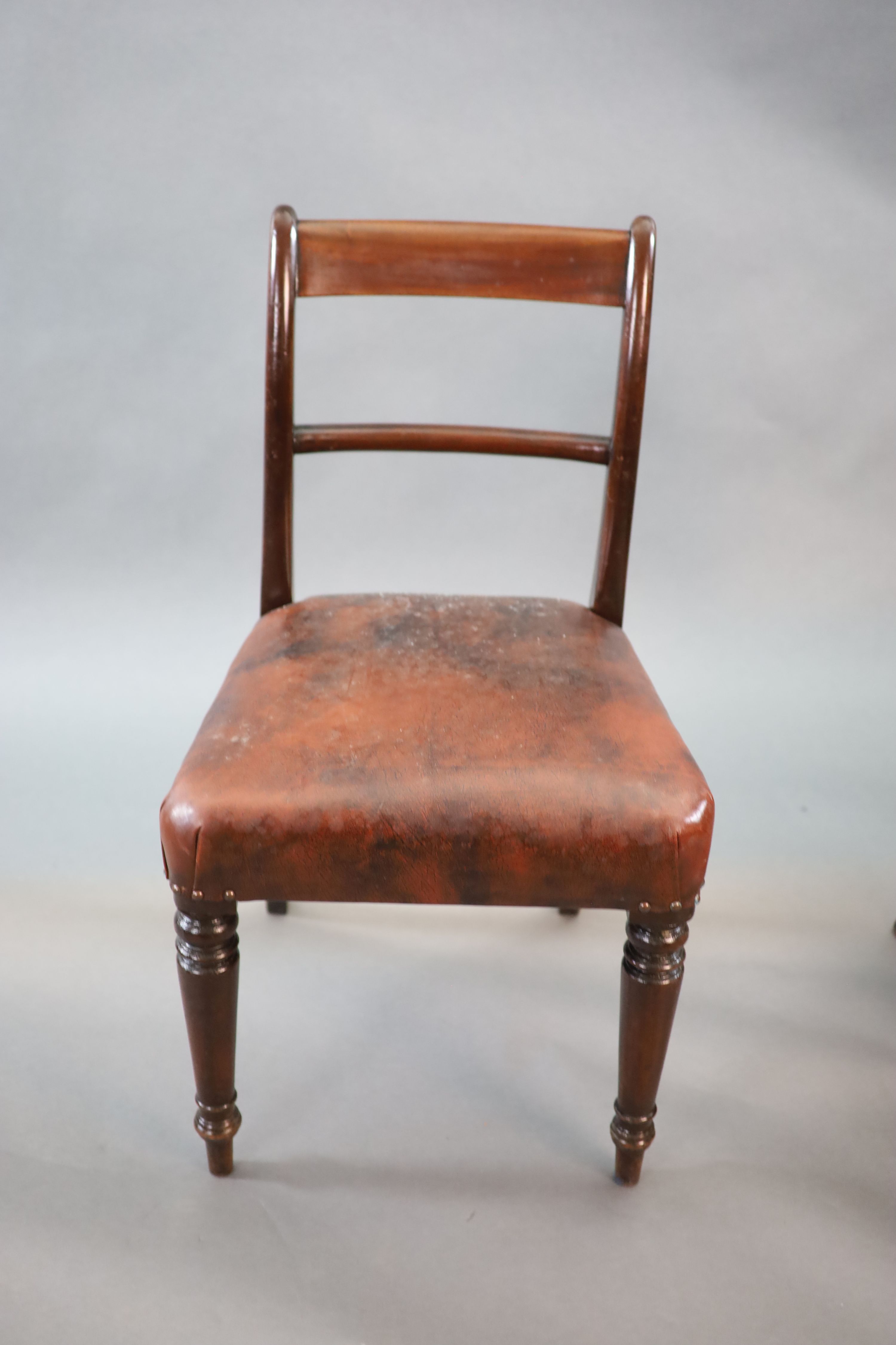 A set of ten early Victorian mahogany dining chairs